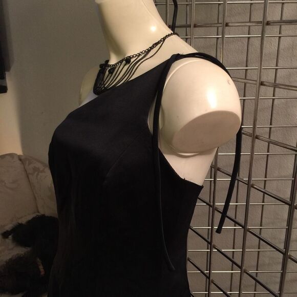 Formal One Shoulder Black Maxi dress Size 4 - Picture 2 of 4